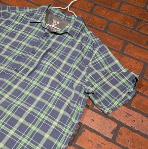 Mountain Hardwear Men's M Button Down Outdoor Shirt Plaid Wicking Performance‎